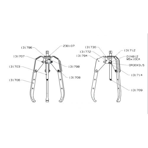 EXTRACTOR FORZA SERIE 1300ALT AUTOCENTRANTE DE 3 PATAS